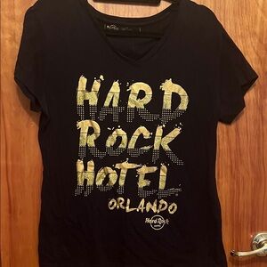 Hard Rock Hotel Black T-Shirt with Gold Logo